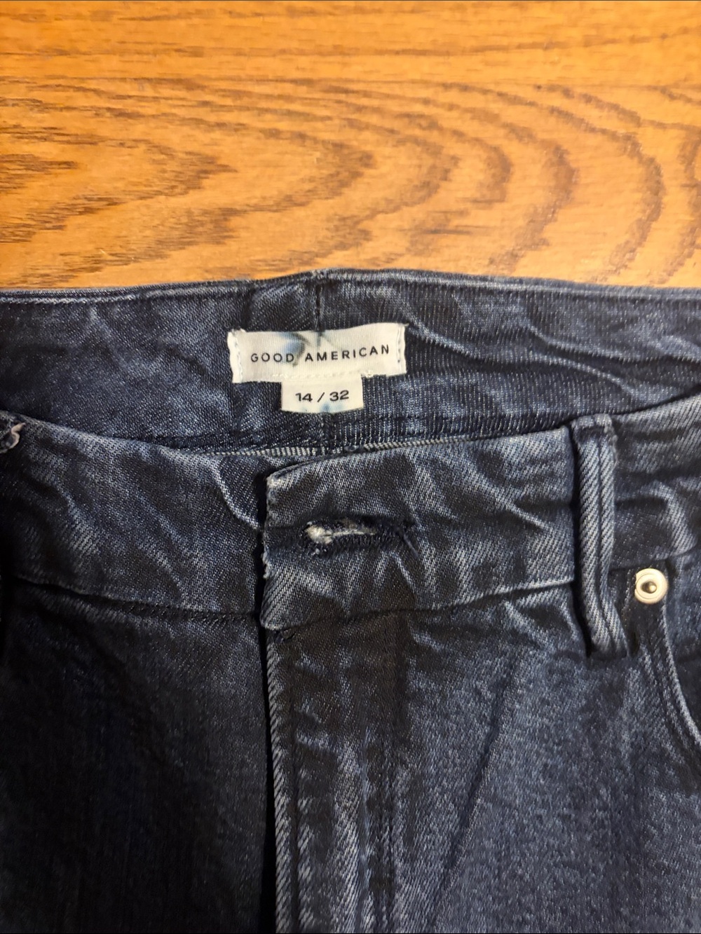 Good American Dark Indigo Bootcut Jeans